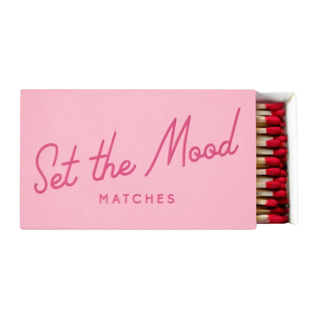 Count of 50 matches in hot pink box