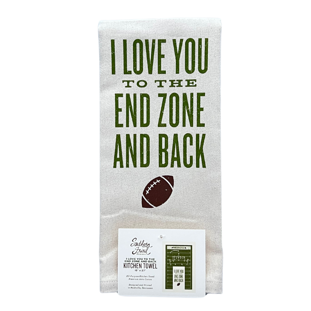 I Love You to the End Zone and Back Kitchen Towel