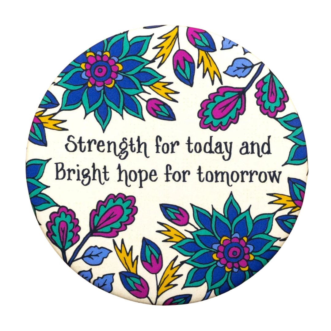 3 in round Strength for Today Hymn Refrigerator Magnet.