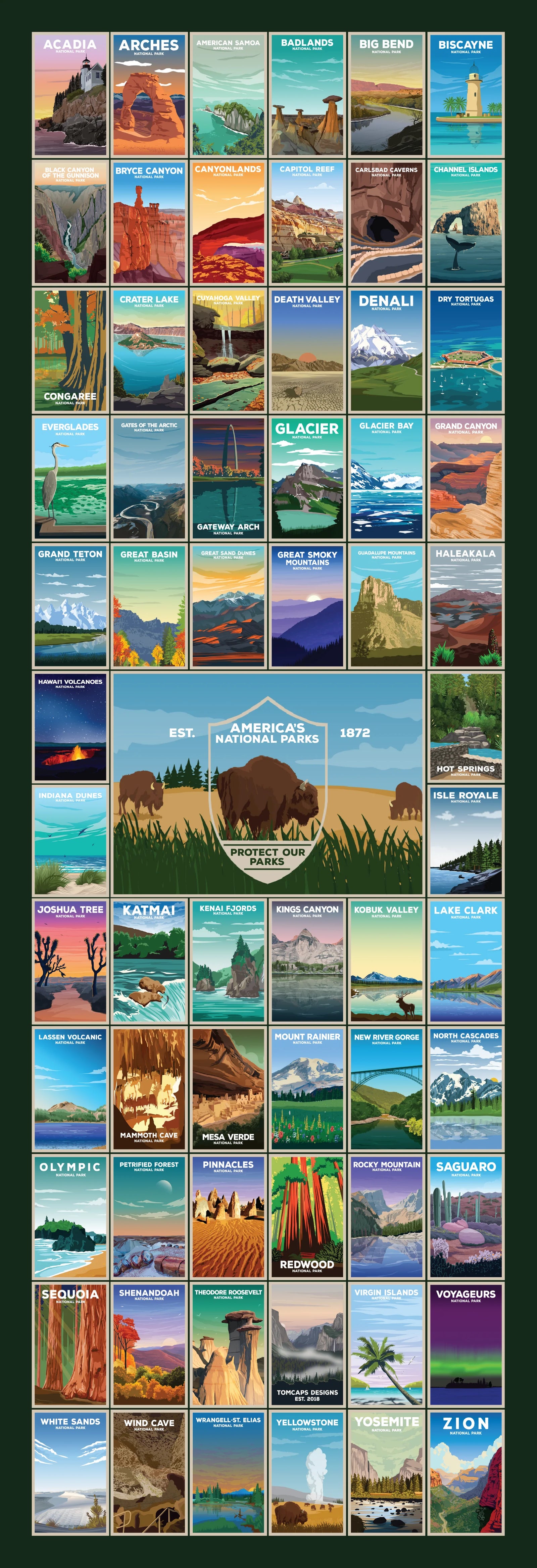 750 piece puzzle of America's National Parks