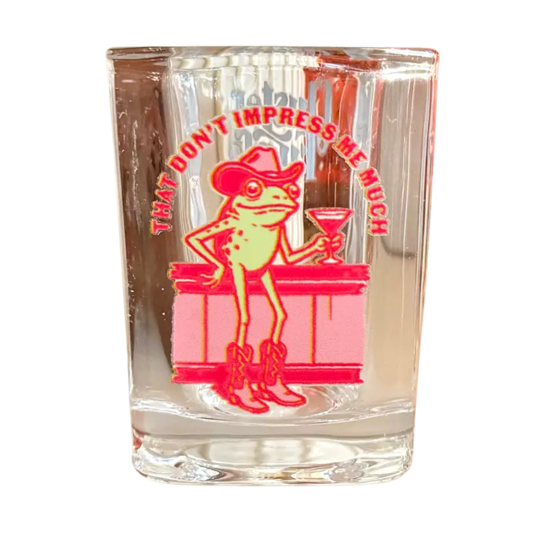 Country western frog themed shot glass. 