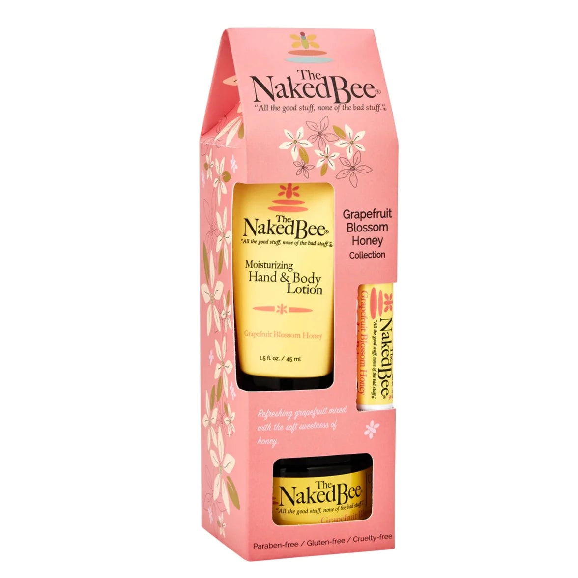 travel gift set of 2 lotions and a lip balm.