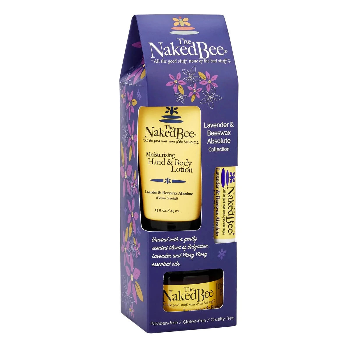 travel gift set of 2 lotions and a lip balm.