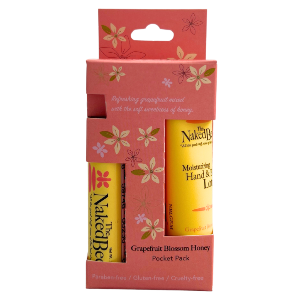 Pocket pack gift set of lip balm and lotion. 