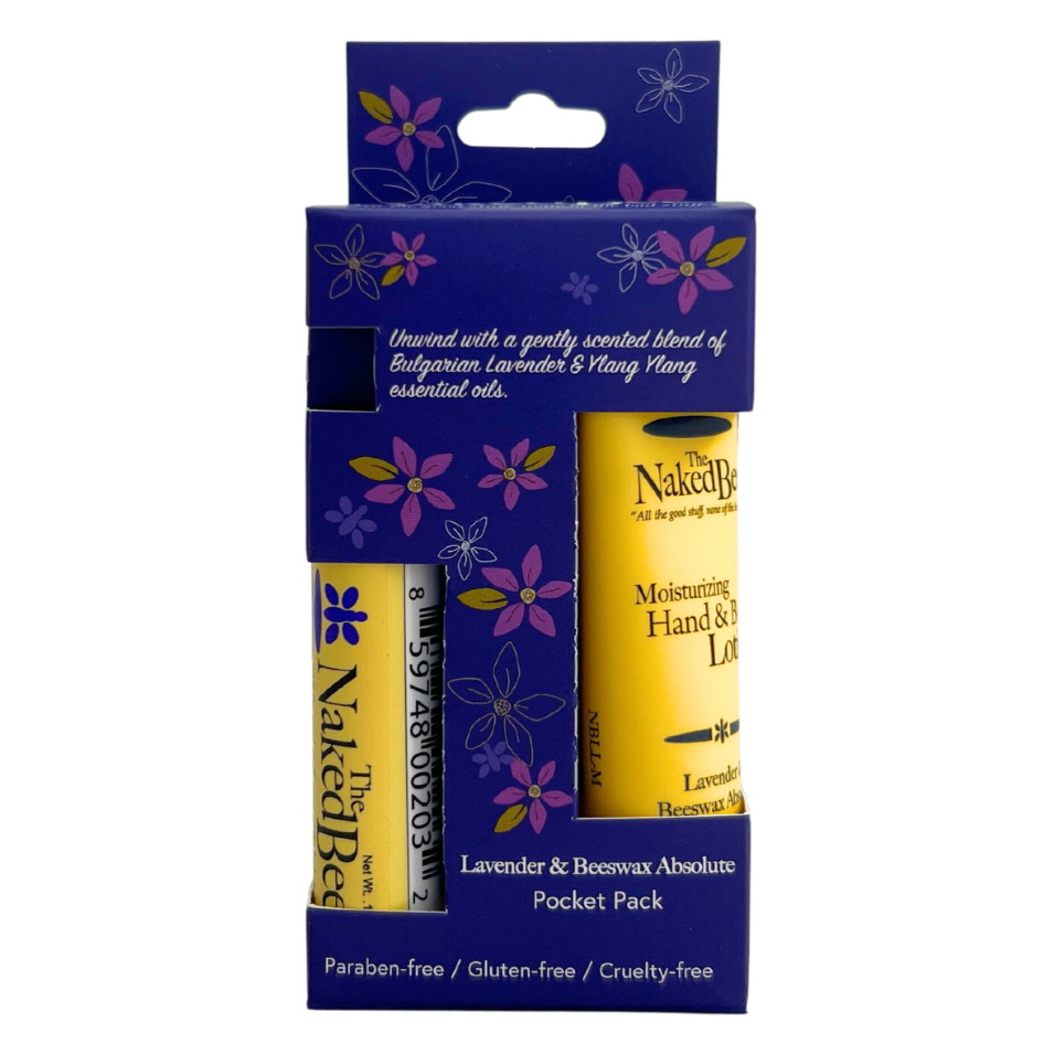 Pocket pack gift set of lip balm and lotion. 