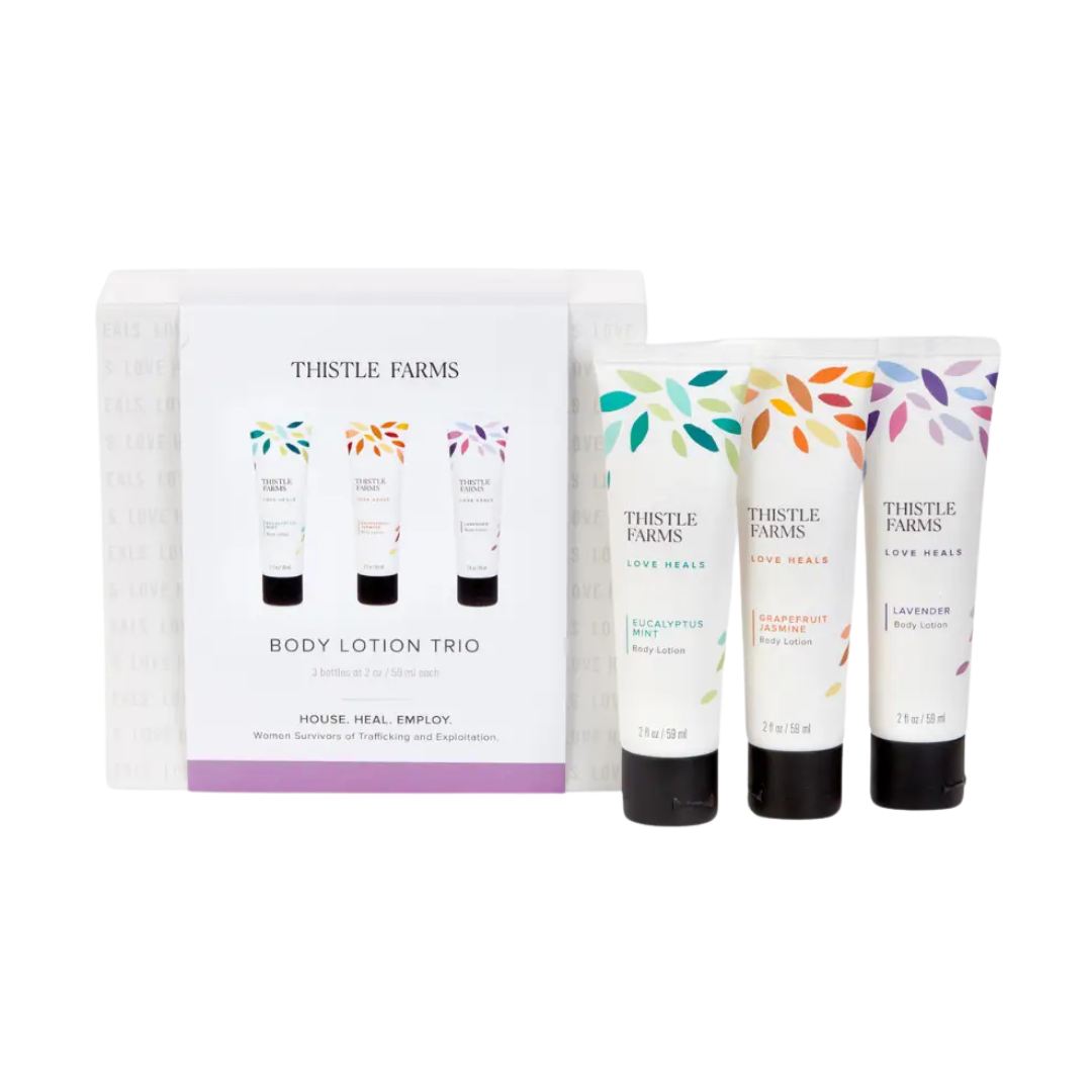 2 fl oz each of Lavender, grapefruit jasmine and eucalyptus mint lotions. 