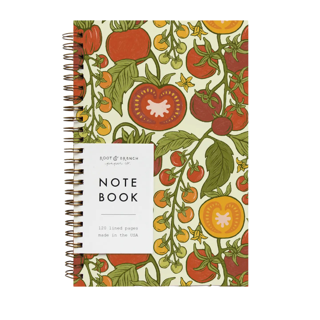 Tomato Spiral Bound Notebook, reds and green. 
