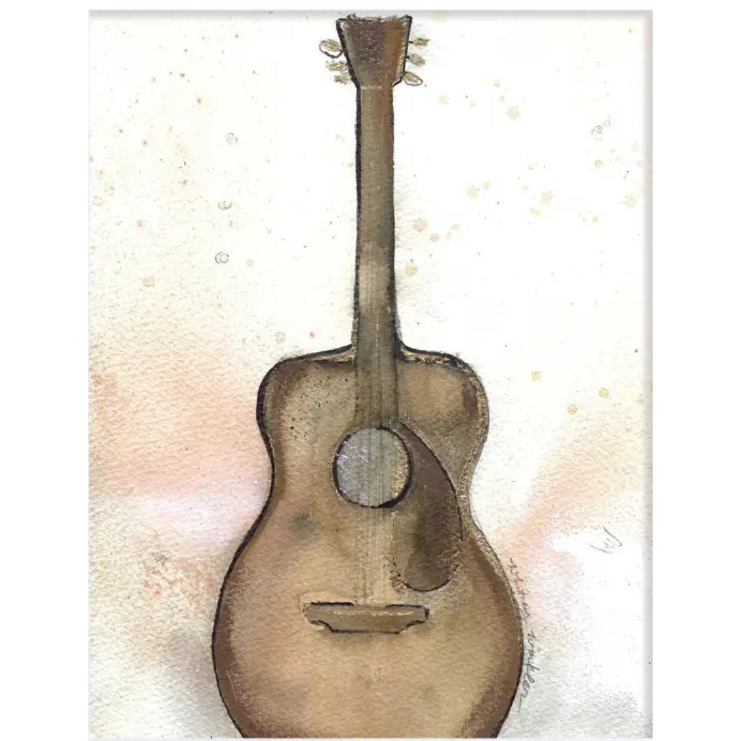 8"x10" Watercolor Guitar Print