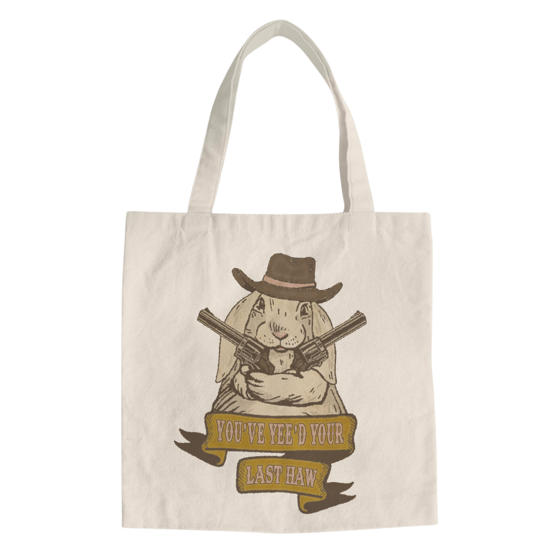 Bunny rabbit themed tote bag.