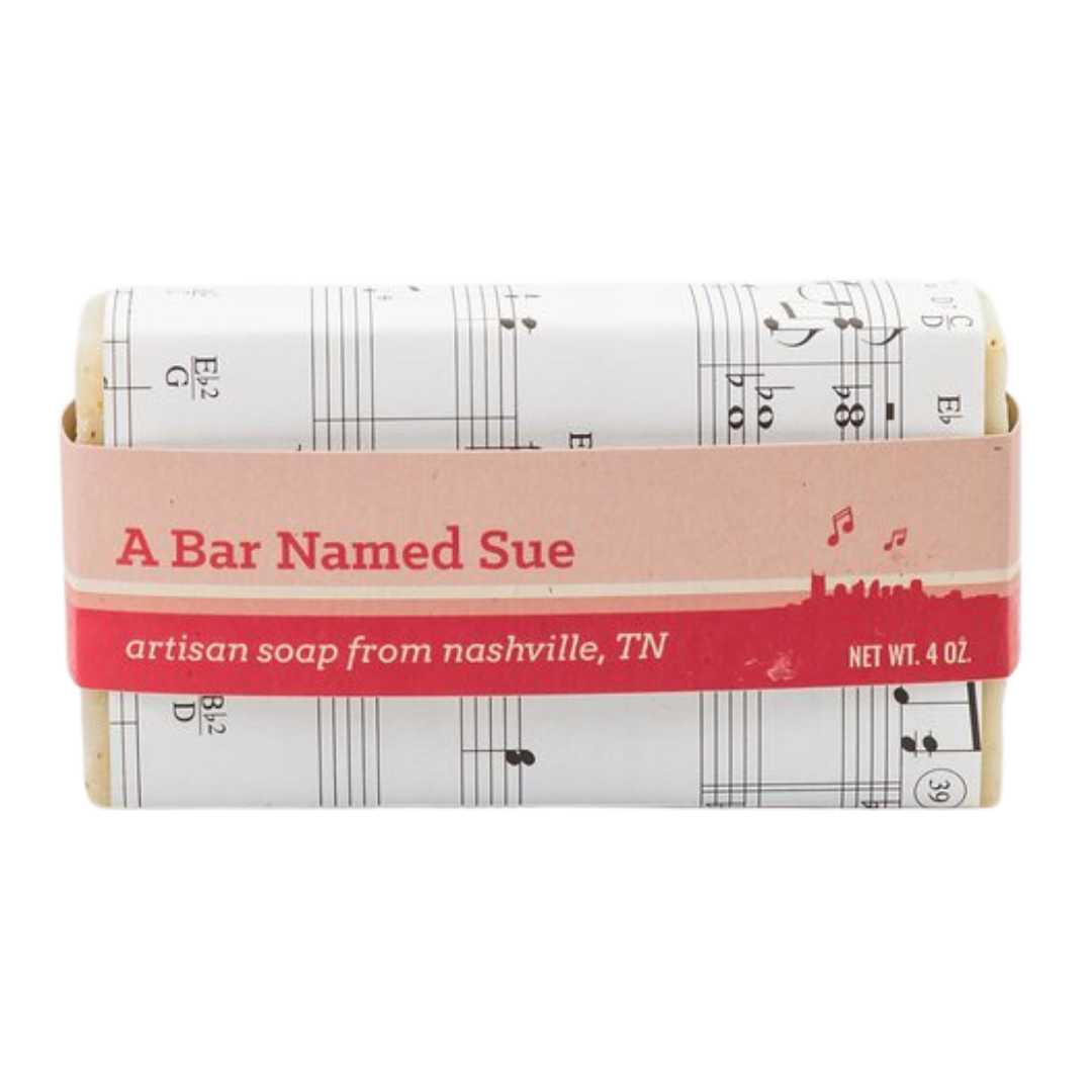 4 oz A Bar Named Sue soap bar, rose scented. 
