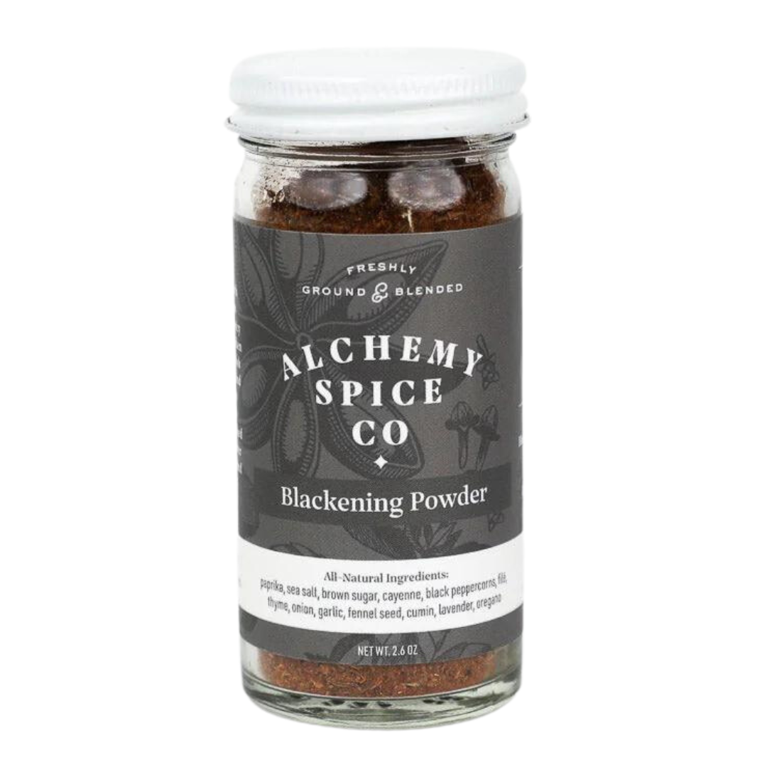Blackening powder. All natural ingredients. Comes in a cylindrical glass case and is 2.6 oz.   
