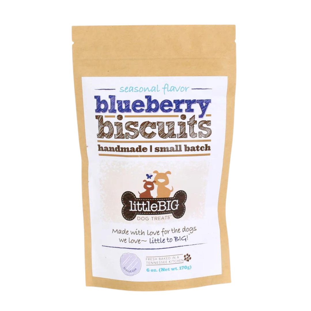 6 oz bag of blueberry handmade dog treats.