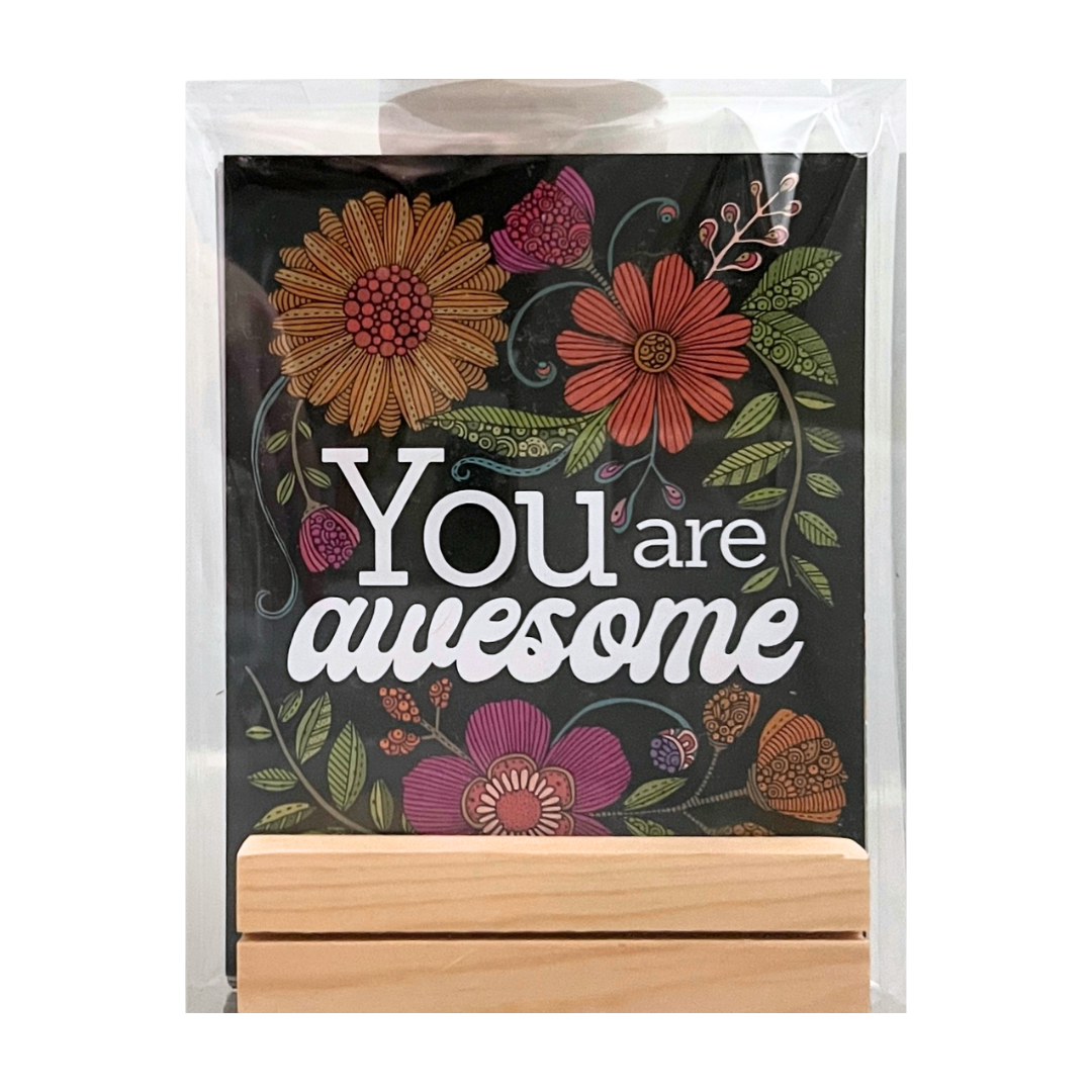 Set of 10 Inspirational Cards with Wood Stand by Valentina Harper