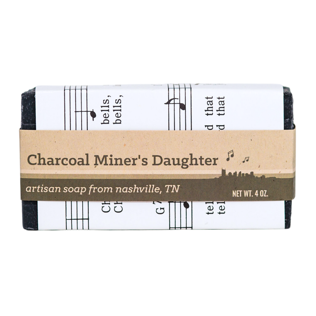 4 oz Charcoal Miner's Daughter soap bar, made with activated charcoal. 