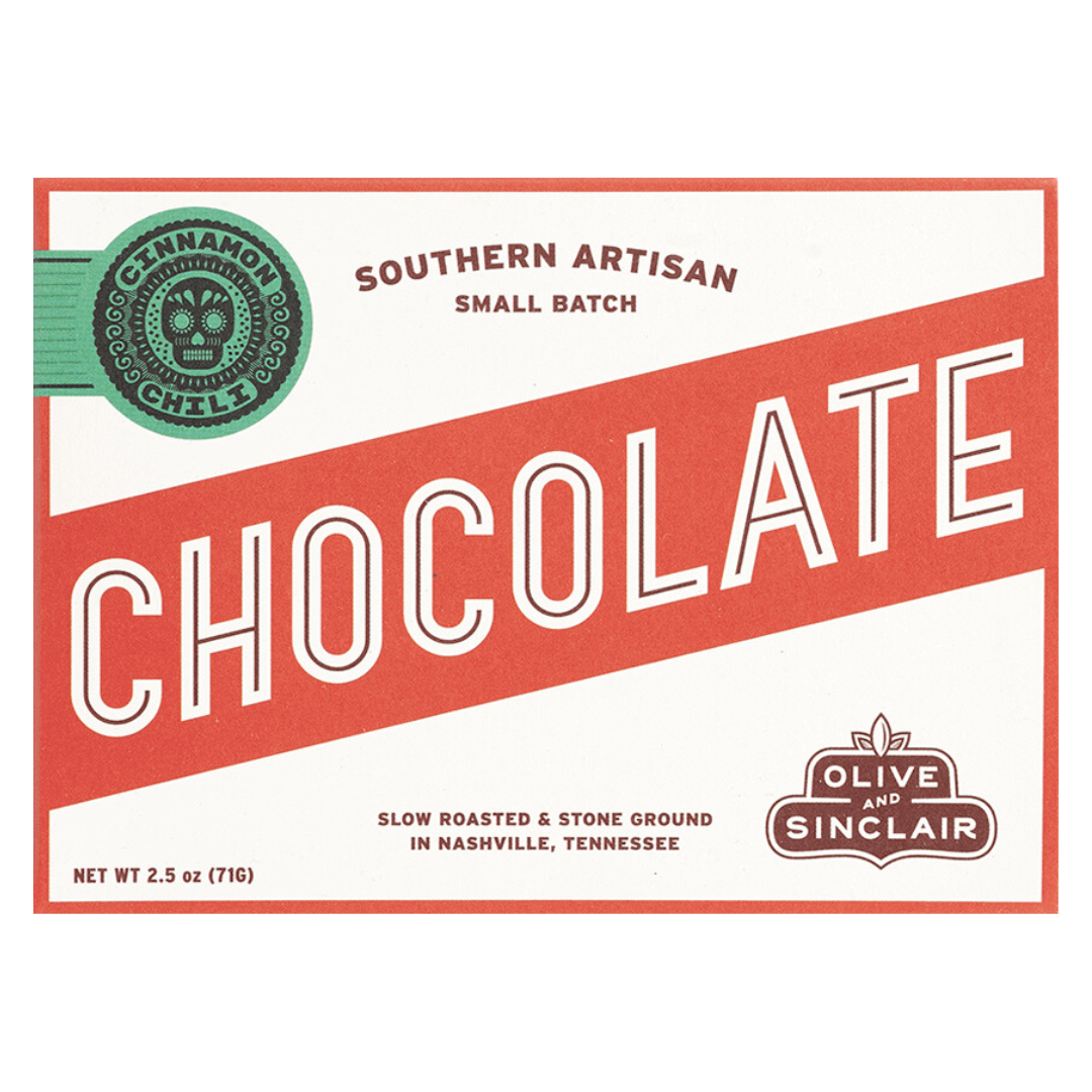 Stone ground dark chocolate bar with cinnamon and chili.