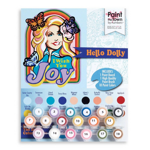 paint by number kit of dolly.