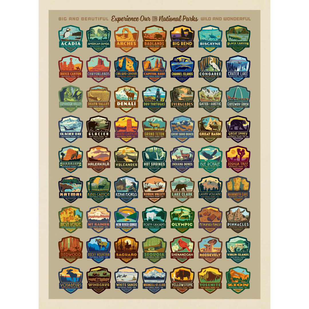 500 piece puzzle of National Parks Emblems