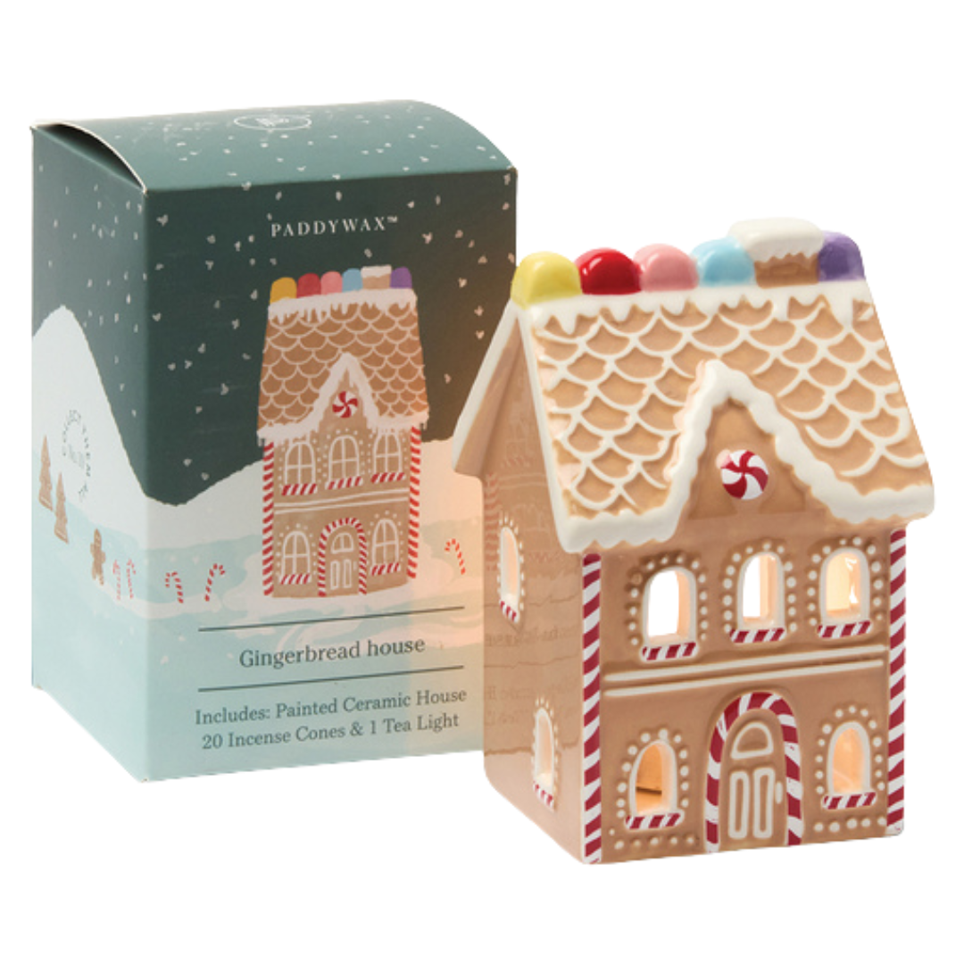 gingerbread house incense burner.