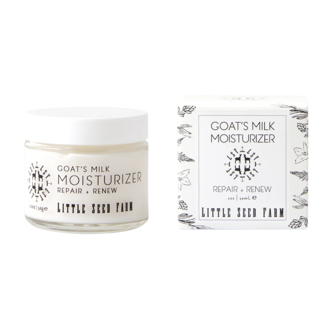 2 oz Goat's Milk Moisturizer in glass jar with lid. 