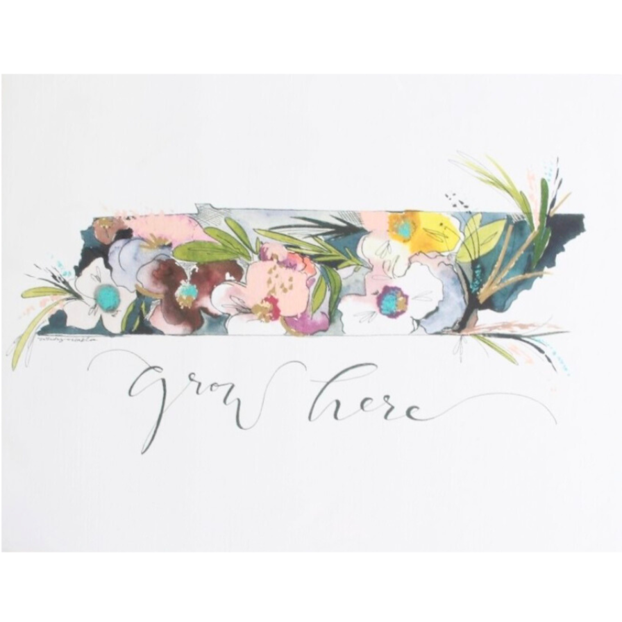 Tennessee Grow Here Watercolor Print