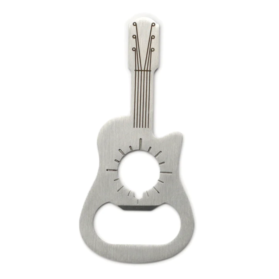 Guitar shaped Bottle Opener, stainless steel. 