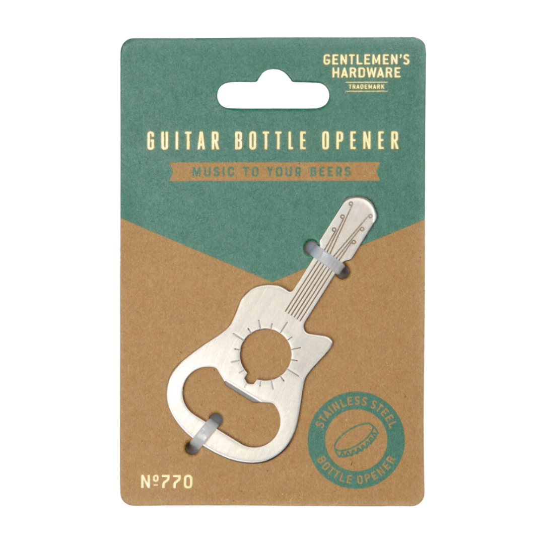 Guitar shaped Bottle Opener, stainless steel. 