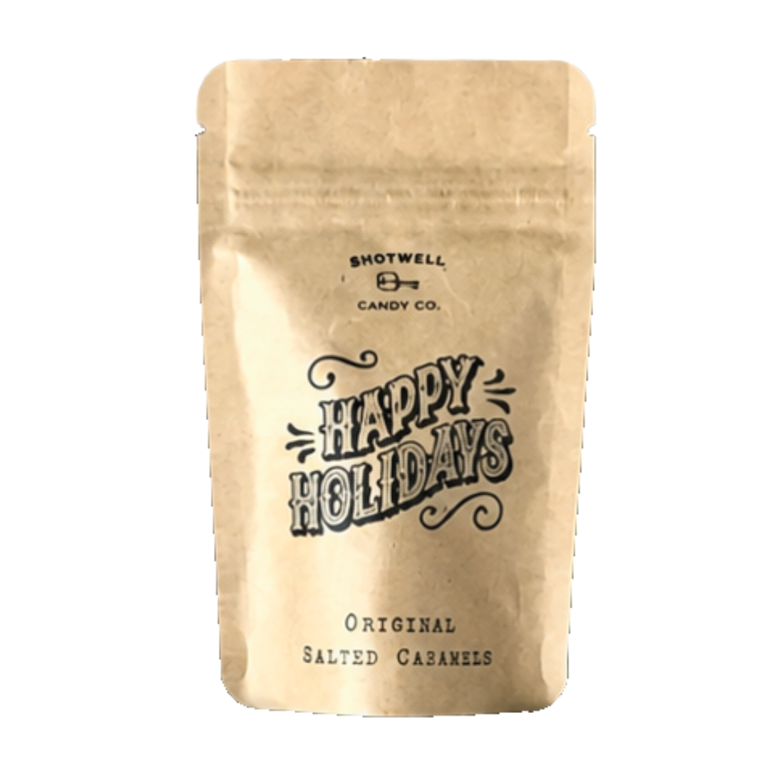 Happy Holidays Original Shotwell Caramels Mini Bag