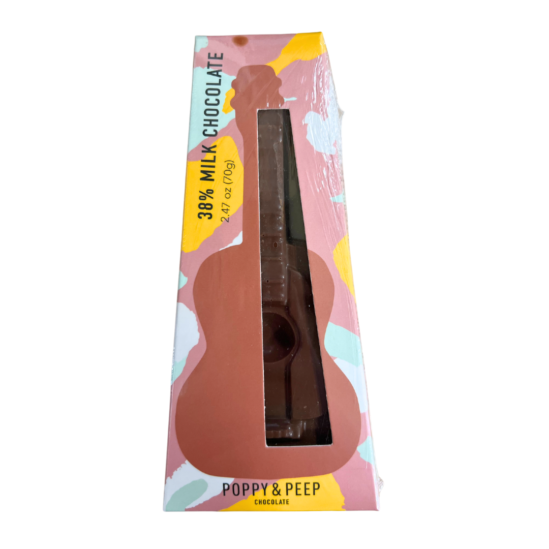 Poppy & Peep Solid Milk Chocolate Guitar