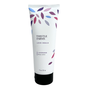 7 fl oz Lavender body lotion in squeeze tube with flip cap. 