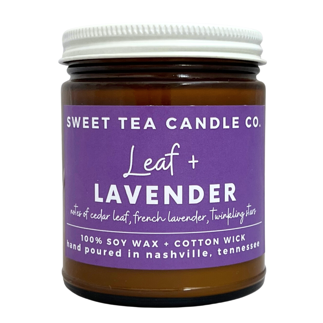 Leaf and Lavender Candle