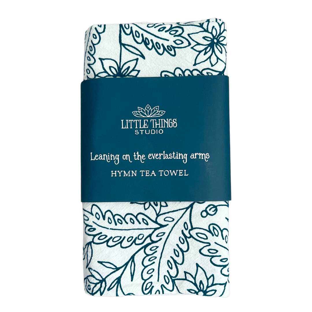 Leaning On The Everlasting Arms Hymn Tea Towel