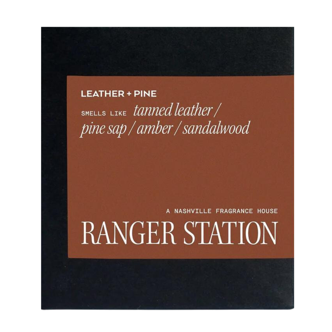 Leather and Pine Ranger Station Candle