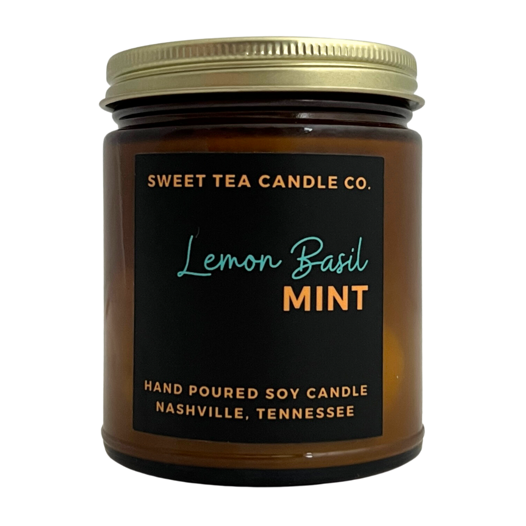 Lemon Basil Mint Candle Sweet Tea Candle Made in TN