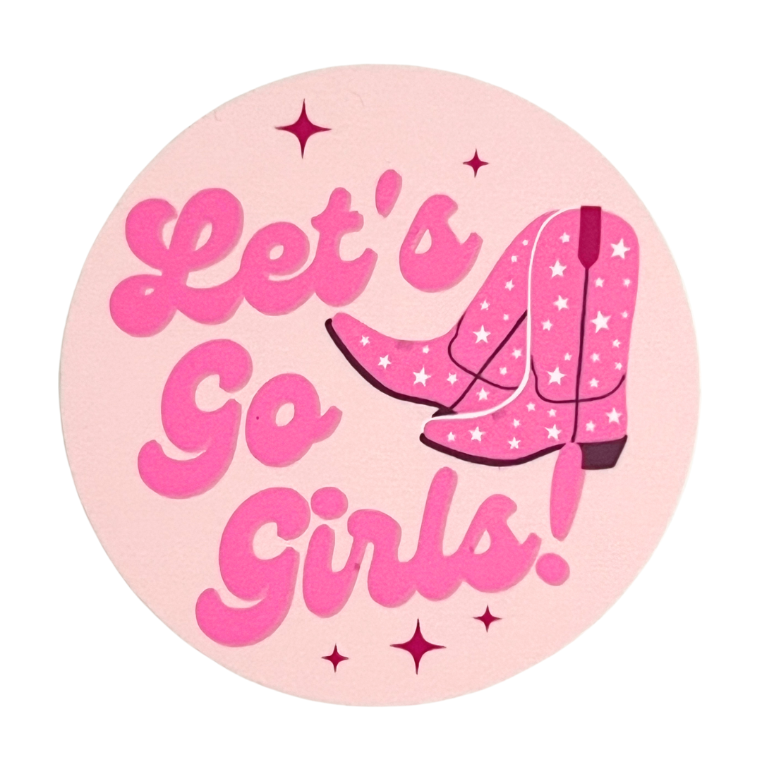 Let's Go Girls Round Sticker