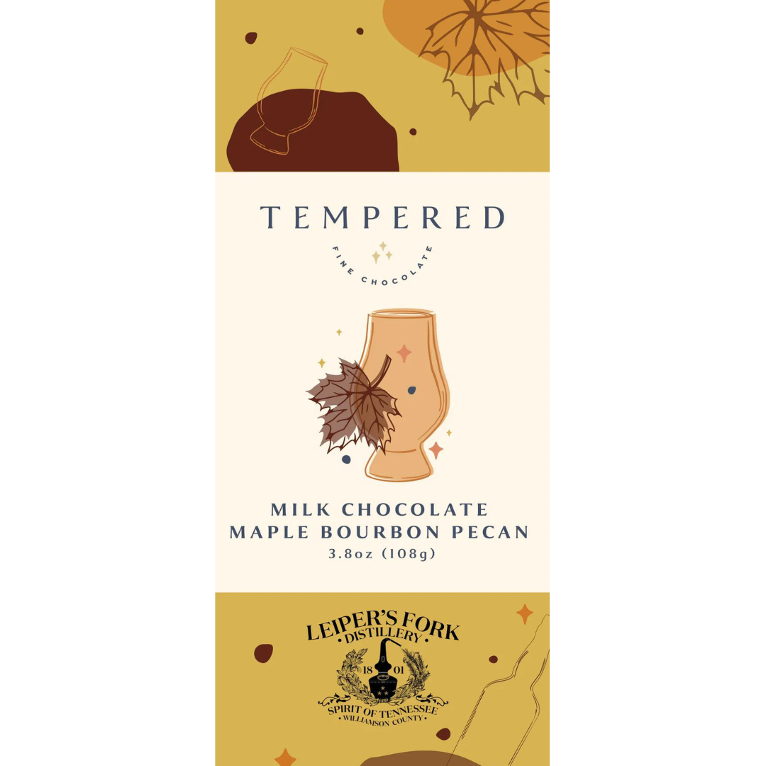 Tempered Milk Chocolate Maple Bourbon Pecan, 3.8 oz. 