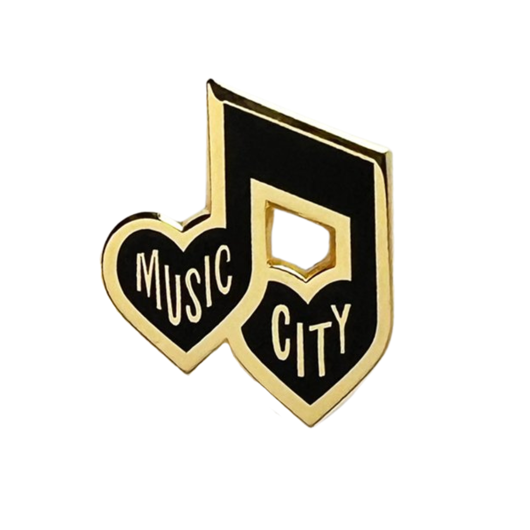 Heart shaped music note Enamel pin. 