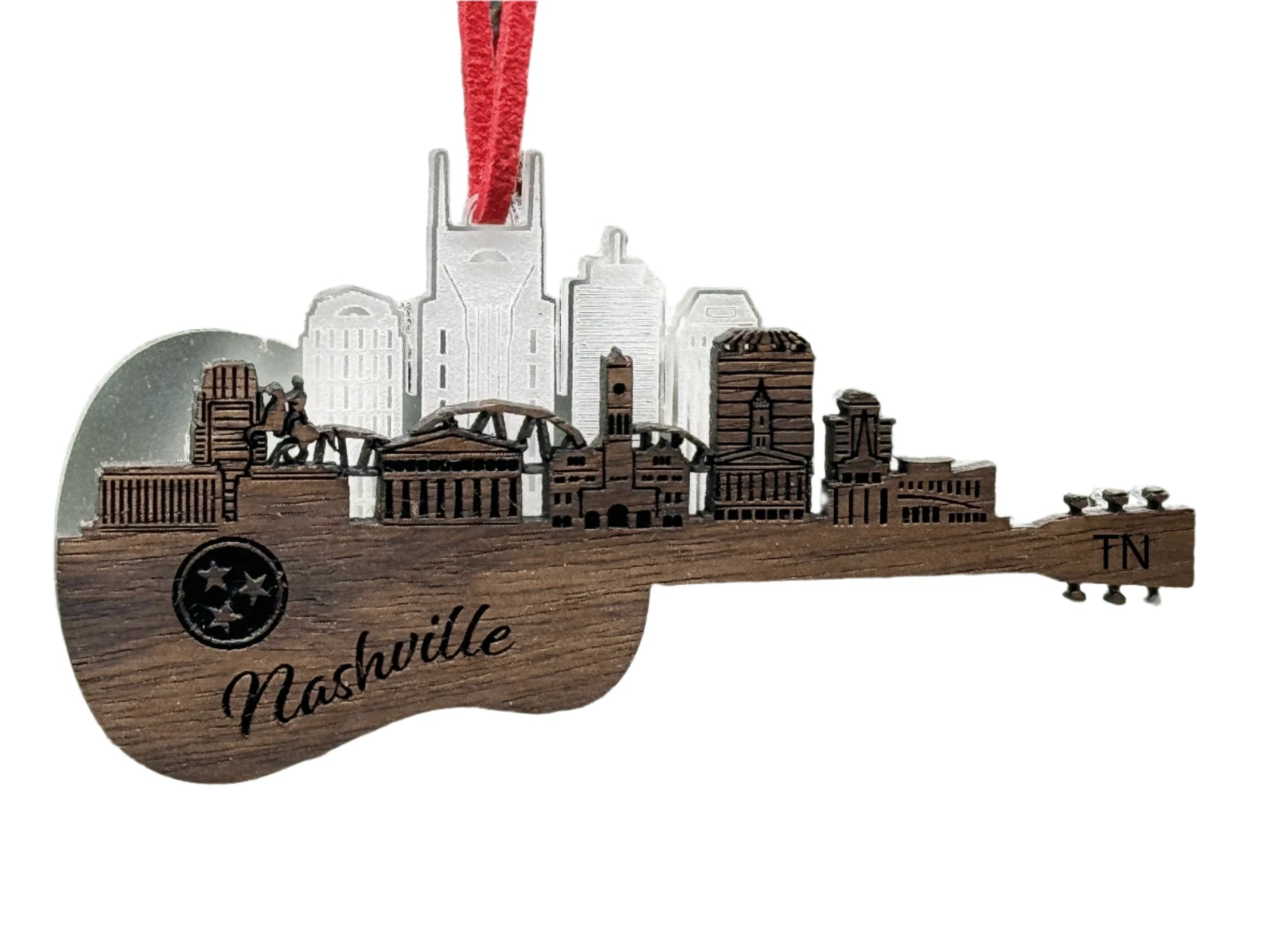 Nashville Guitar Skyline Ornament