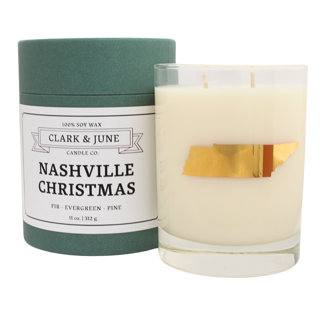 11 oz soy wax candle smells like a christmas tree. 