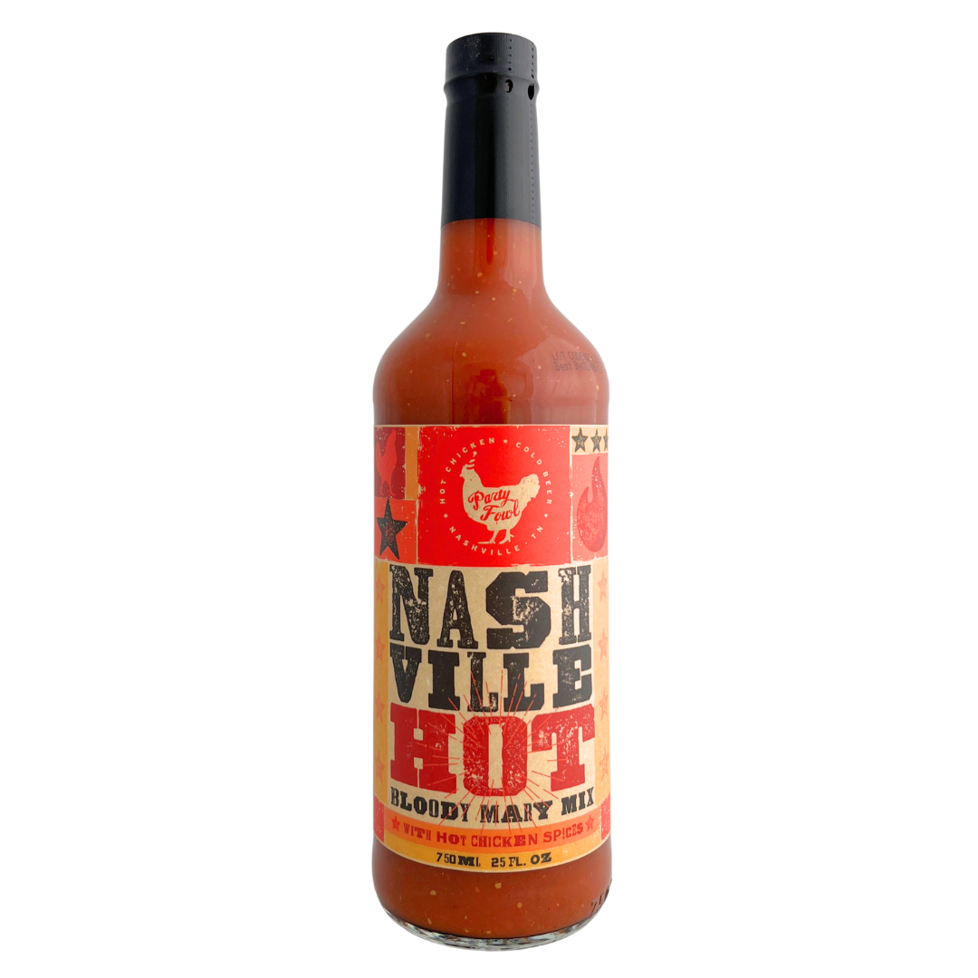 25 oz of Nashville Hot Bloody Mary Cocktail Mix in glass bottle.