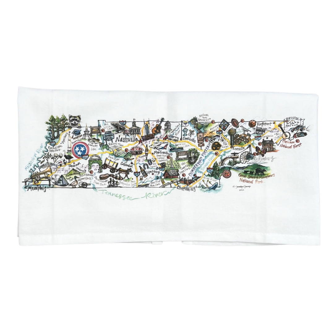 Tennessee State Map Towel