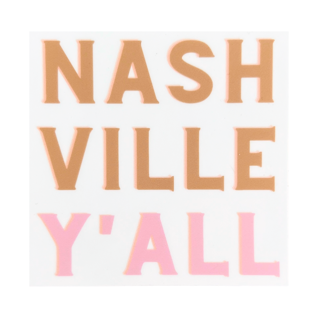 Nashville Y'all Square Sticker