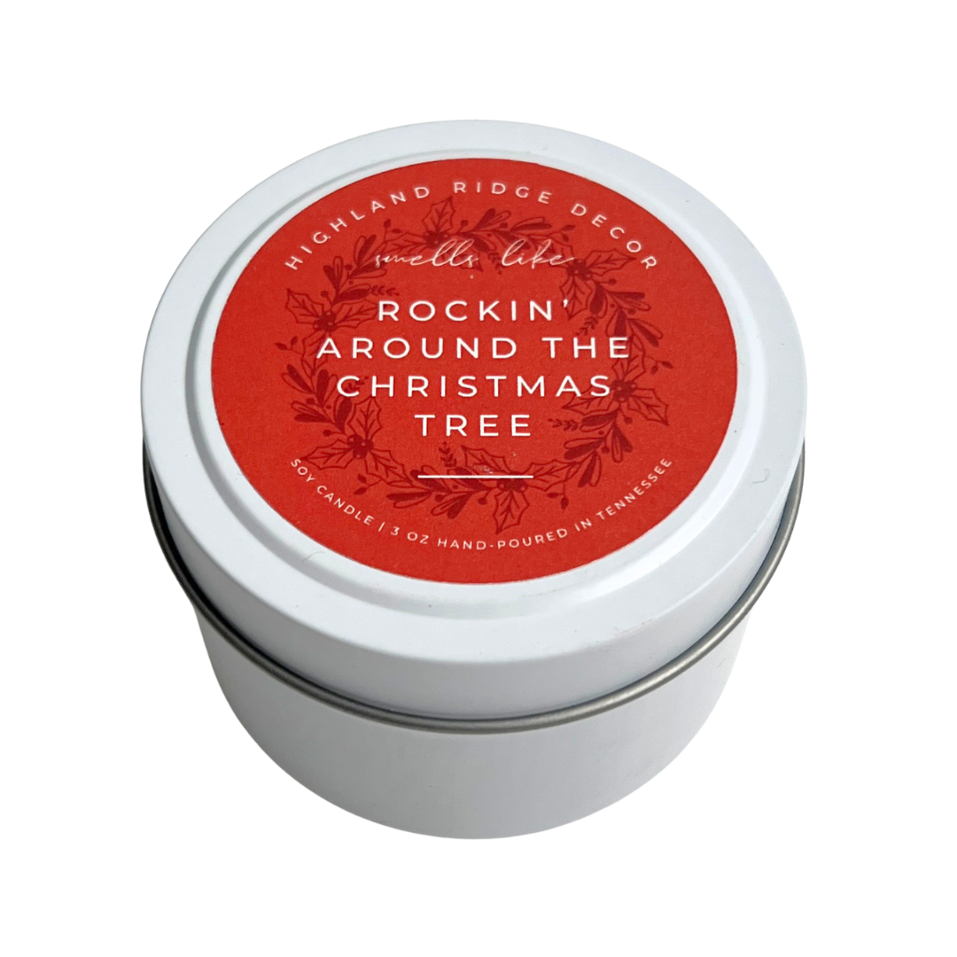 Rockin' Around the Christmas Tree Orange Clove Candle Tin