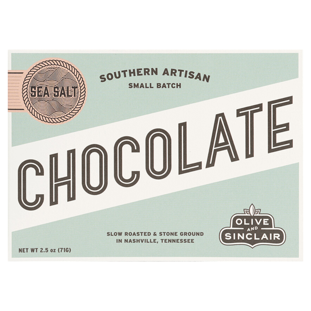 Stone ground dark chocolate bar with sea salt.
