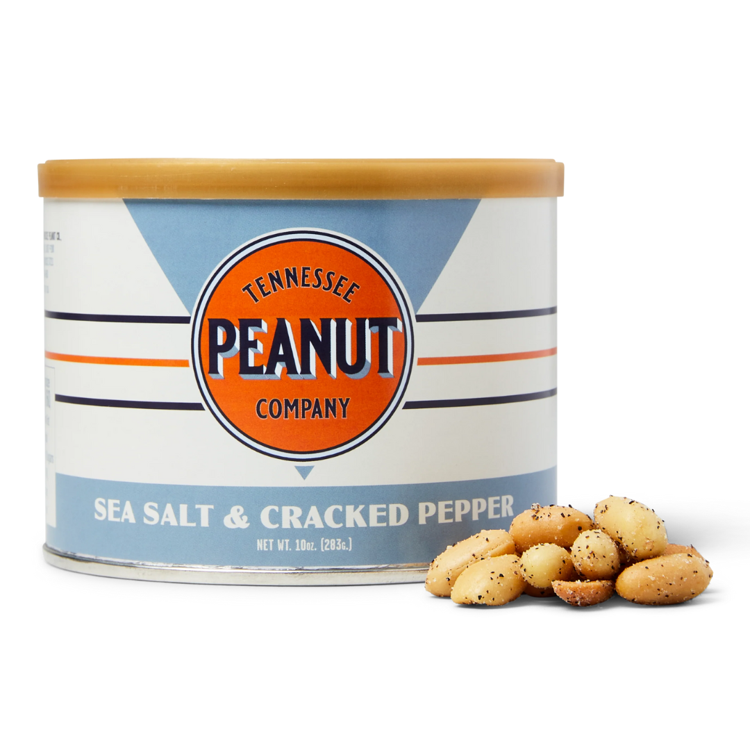 Can of sea salt & cracked pepper peanuts.