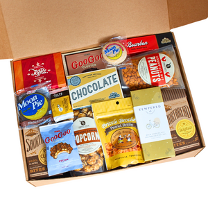 Gift box of Tennessee snacks and chocolates. 
