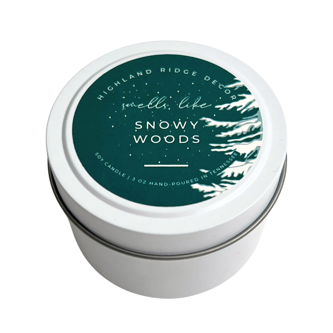 Snowy Woods Candle Tin