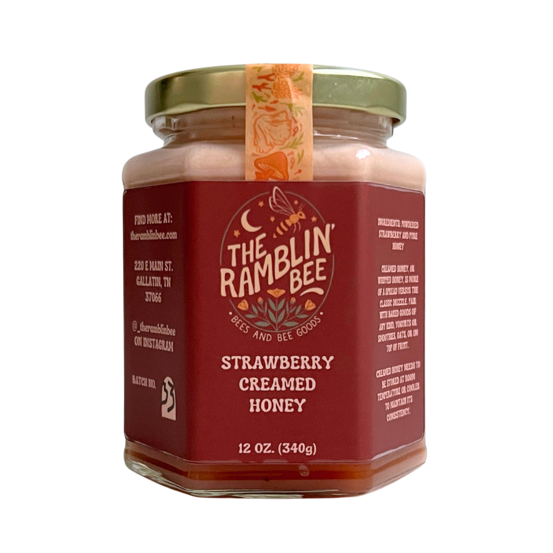 The Ramblin Bee Strawberry Creamed Honey