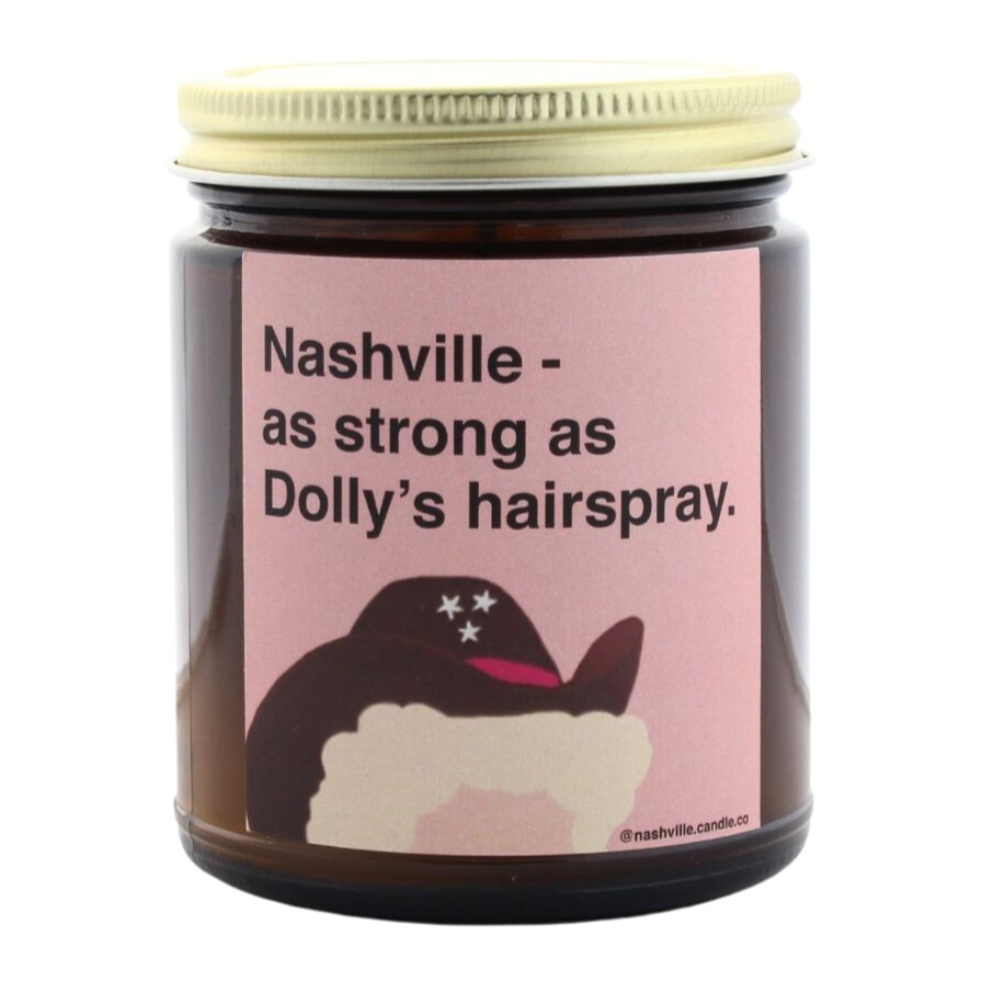 Dolly's hairspray could hold the world together, but settle for it with this cute candle featuring a country music pioneer. From Nashville Candle Company. 9 oz. Features a cactus scent.