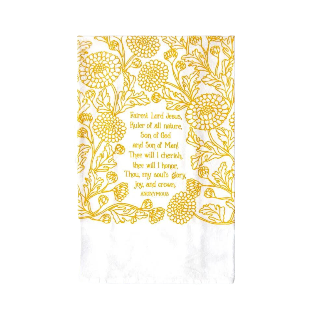 Fairest Lord Jesus Hymn Tea Towel