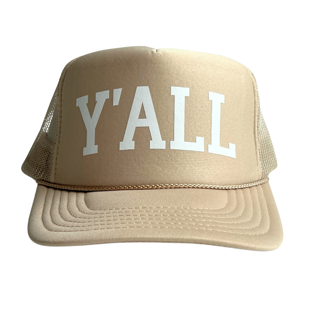 Y'all Beige Trucker Hat